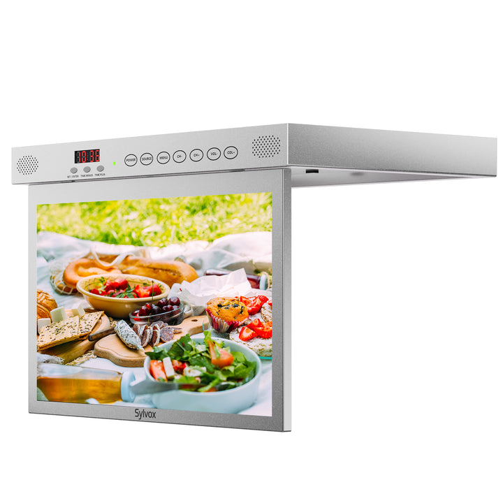 Sylvox 15.6“ Smart Under Cabinet TV for Kitchen(Silver)