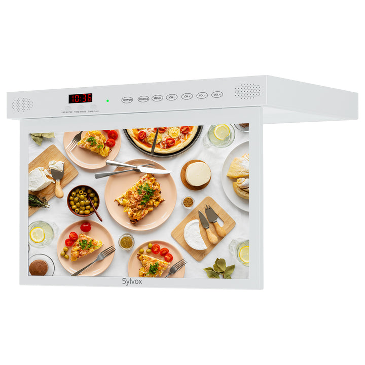 Sylvox 15.6“ Smart Under Cabinet TV for Kitchen(White)