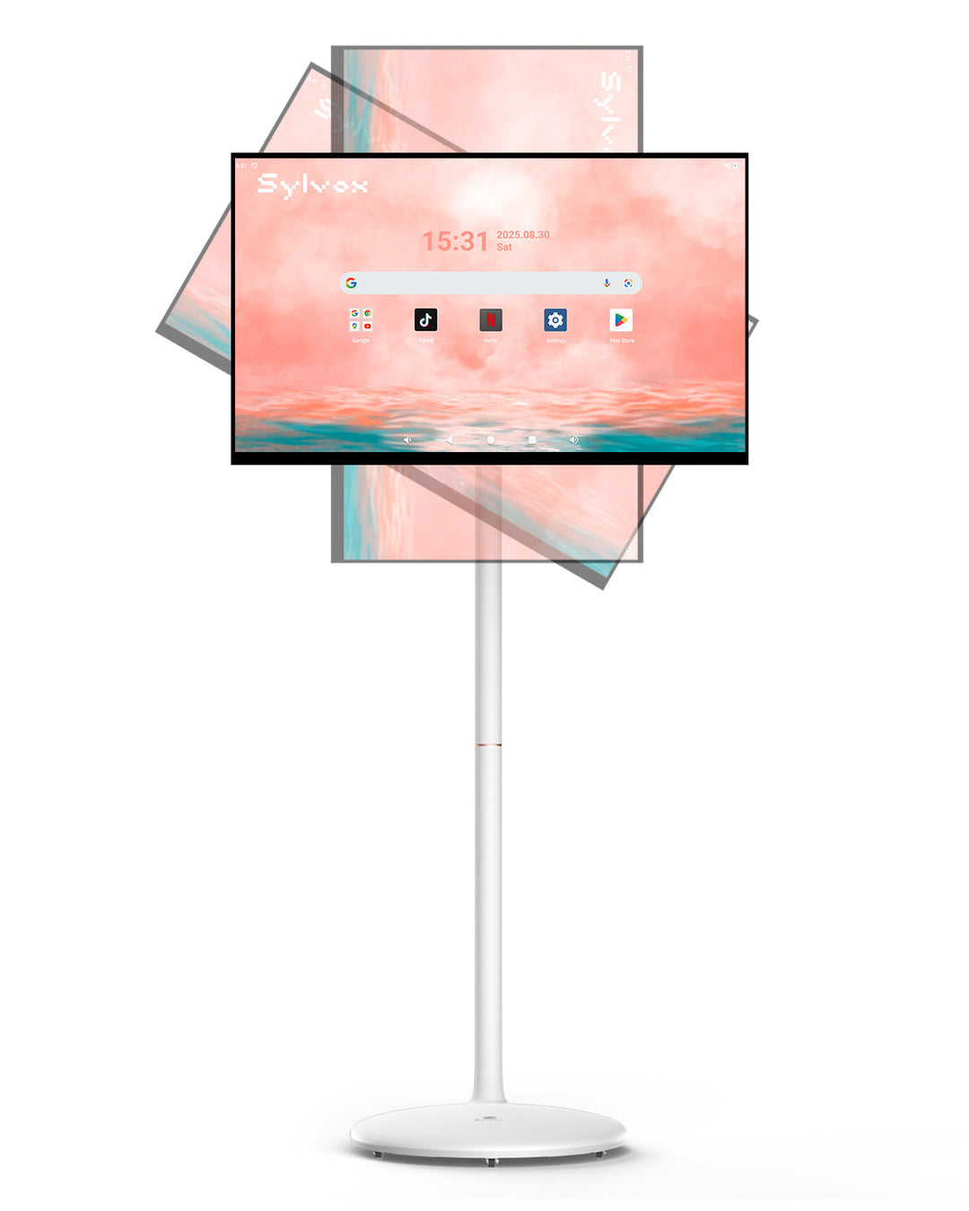 32" Portable Battery-Powered Smart TV on Wheels with Touchscreen (Rolling TV Series)