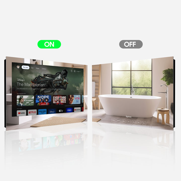 24" Waterproof Bathroom Mirror TV(Wall Embedded)