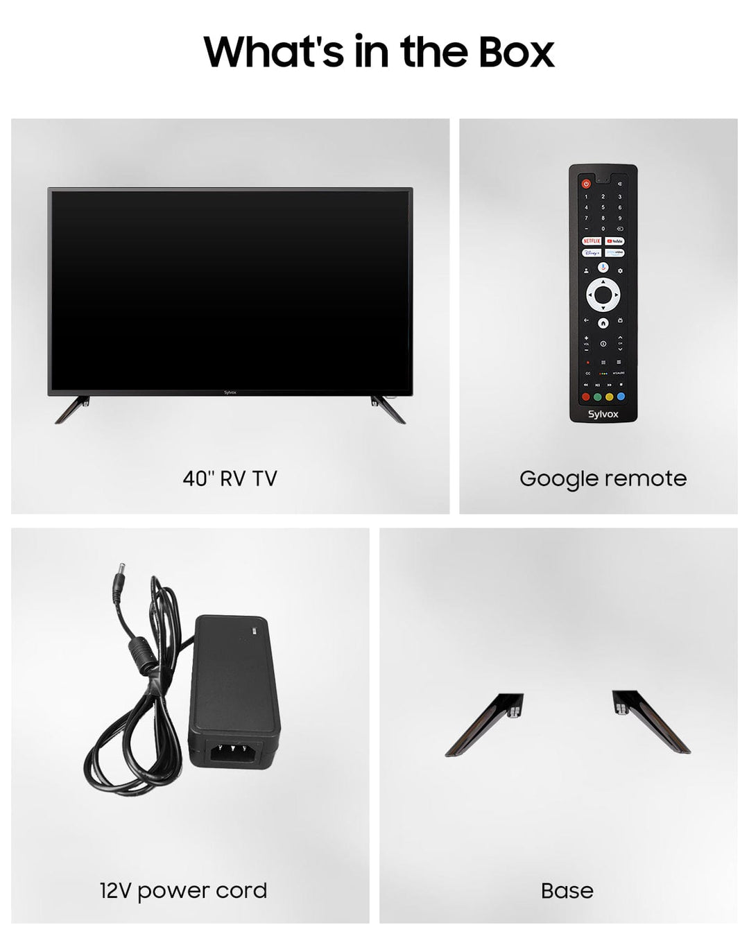 40" Smart 12V RV TV(2024 Google TV) -No DVD Combo(Vehicle Series)