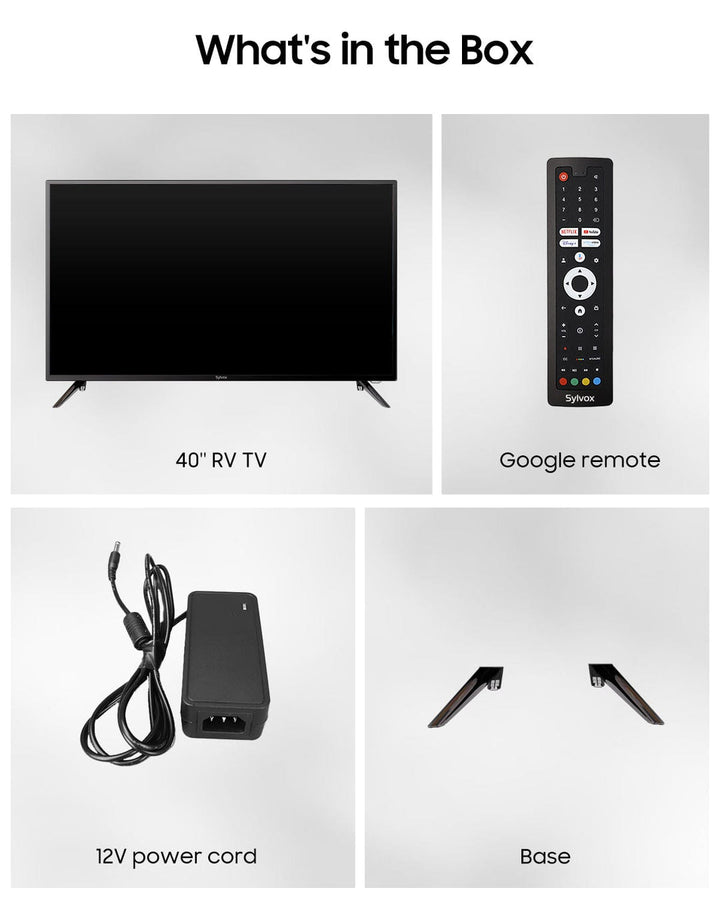 40" Smart 12V RV TV(2024 Google TV) -No DVD Combo(Vehicle Series)