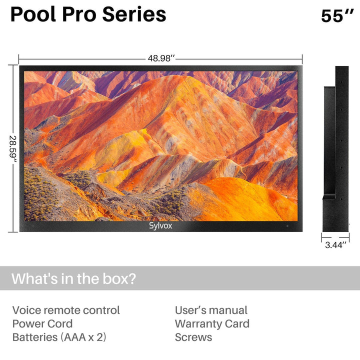 55" 2000Nit Android Outdoor TV (Full Sun) - 2023 Pool Pro Series