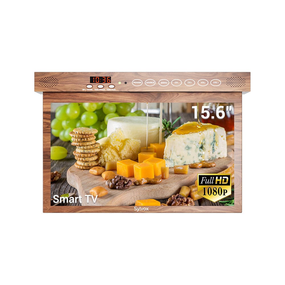 Sylvox 15.6“ Smart Under Cabinet TV UK for Kitchen(Wood)