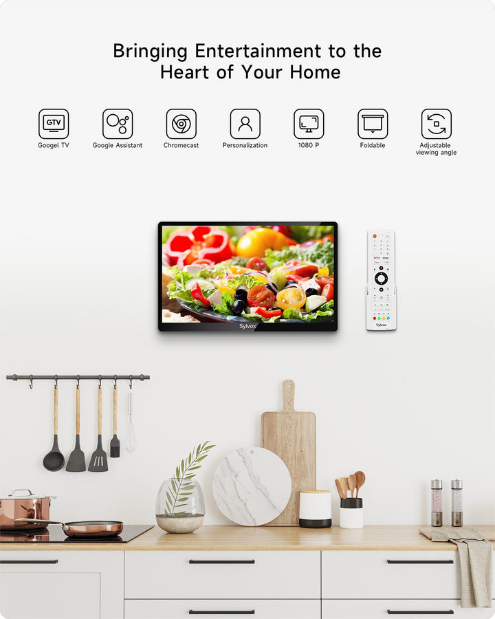 New-Sylvox 15.6" Under Cabinet Kitchen TV(2024 New Mode)