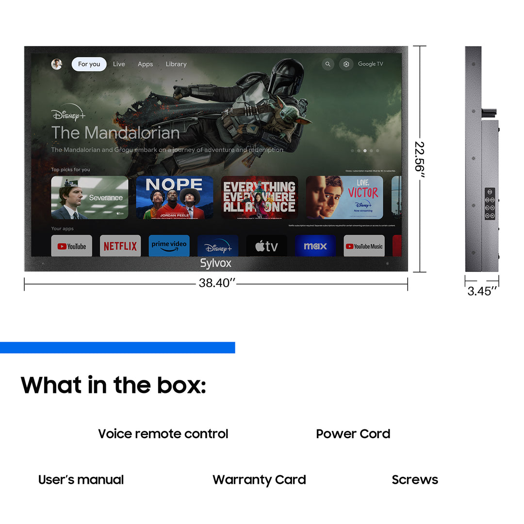 Advanced QLED Outdoor TV UK (Google TV)—2024 Deck Pro QLED 2.0 Series