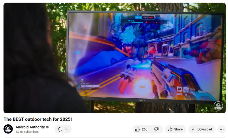 Sylvox Gaming Series Outdoor TV Featured by Android Authority in “The BEST Outdoor Tech for 2025!”