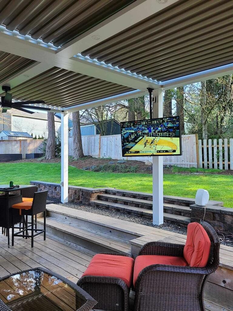Bring game day to your covered deck.