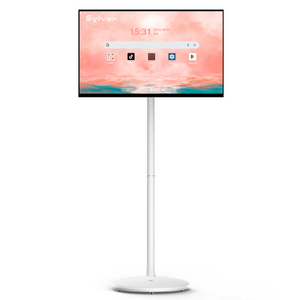 27" Portable Battery-Powered Smart TV on Wheels with Touchscreen (Rolling TV Series)