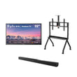 32" Pool SE Full Sun Outdoor TV with Rolling TV Cart & S2 Outdoor Soundbar
