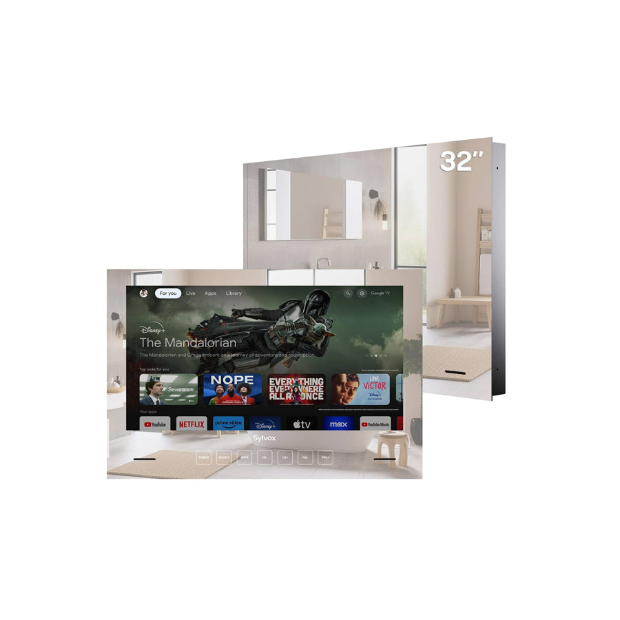 32" Waterproof TV Bathroom Mirror TV Embedded Wall Model