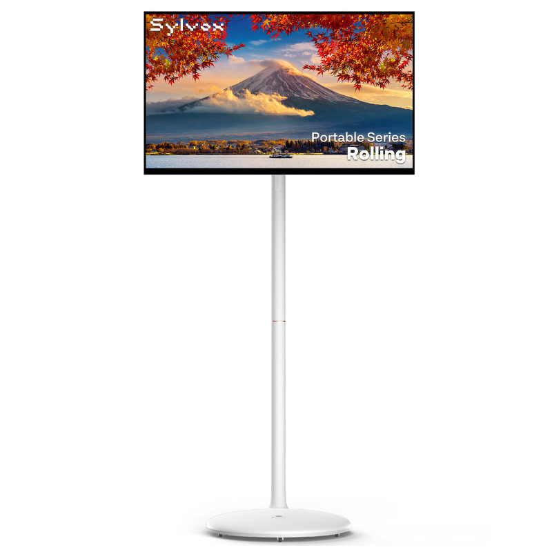 32" Portable Battery Powered Smart TV on Wheels Touchscreen
