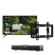 40 Smart 12V RV TV(2024 Google TV) -No DVD Combo-Vehicle +Wall Mount for 12V TV+12V Soundbar