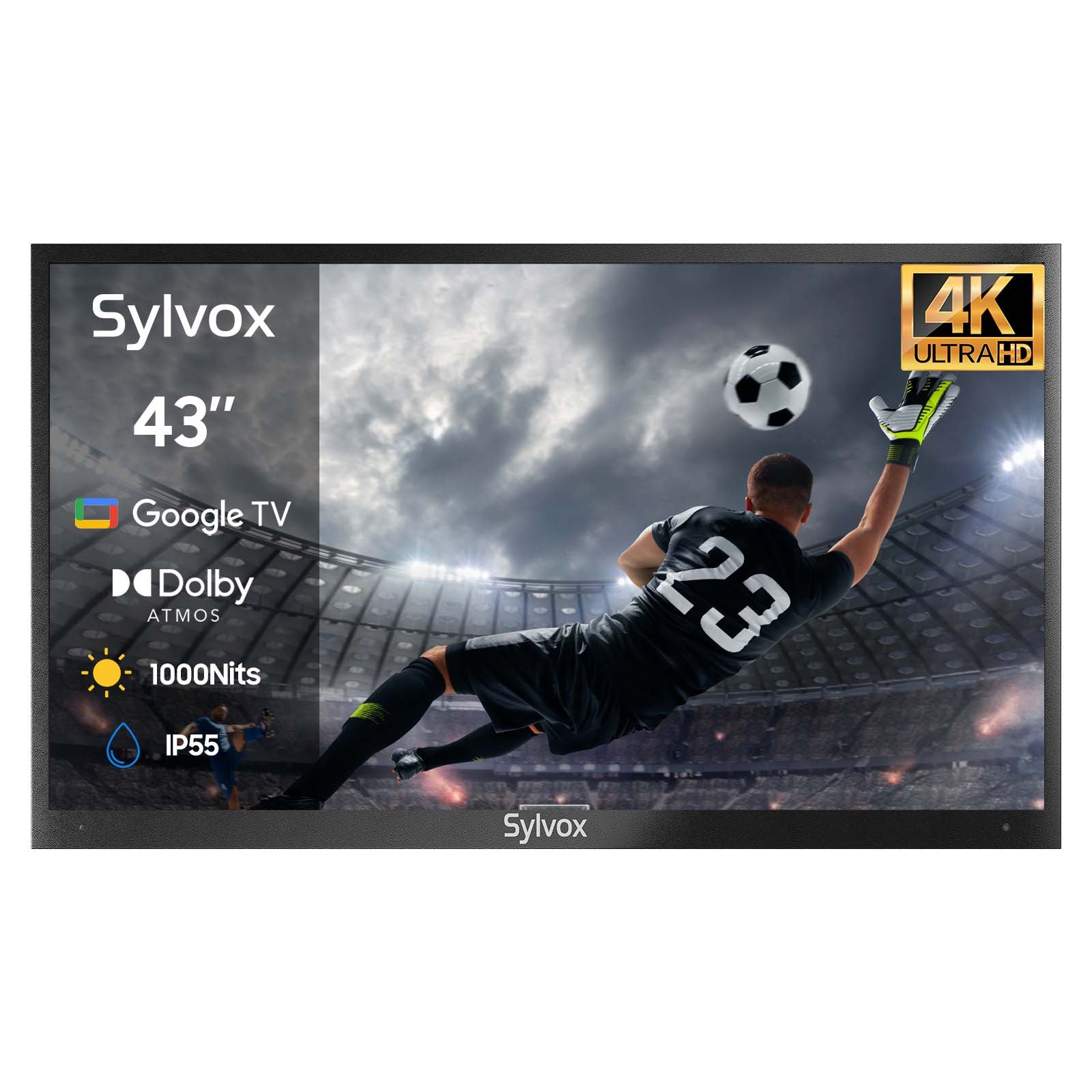 Sylvox Best Outdoor TV UK, 12V RV TV, Kitchen TV, Mirror Bathroom TV