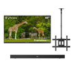 43" Frameless Pro Full Sun Outdoor TV with Ceiling Mount & S2 Outdoor Soundbar