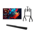 43" Pool Pro Qled 2.0 Full Sun Outdoor TV with Rolling TV Cart & S2 Outdoor Soundbar