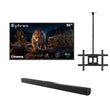 55" Cinema Helio QLED Full Sun Outdoor TV with Ceiling Mount & S2 Outdoor Soundbar
