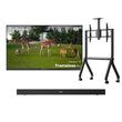 55" Frameless Pro Full Sun Outdoor TV with Rolling TV Cart & S2 Outdoor Soundbar