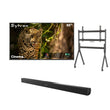 65" Cinema Helio QLED Full Sun Outdoor TV with Rolling TV Cart & S2 Outdoor Soundbar

