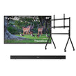 65" Frameless Pro Full Sun Outdoor TV with Rolling TV Cart & S2 Outdoor Soundbar