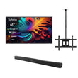 65" Pool Pro Qled 2.0 Full Sun Outdoor TV with Ceiling Mount & S2 Outdoor Soundbar