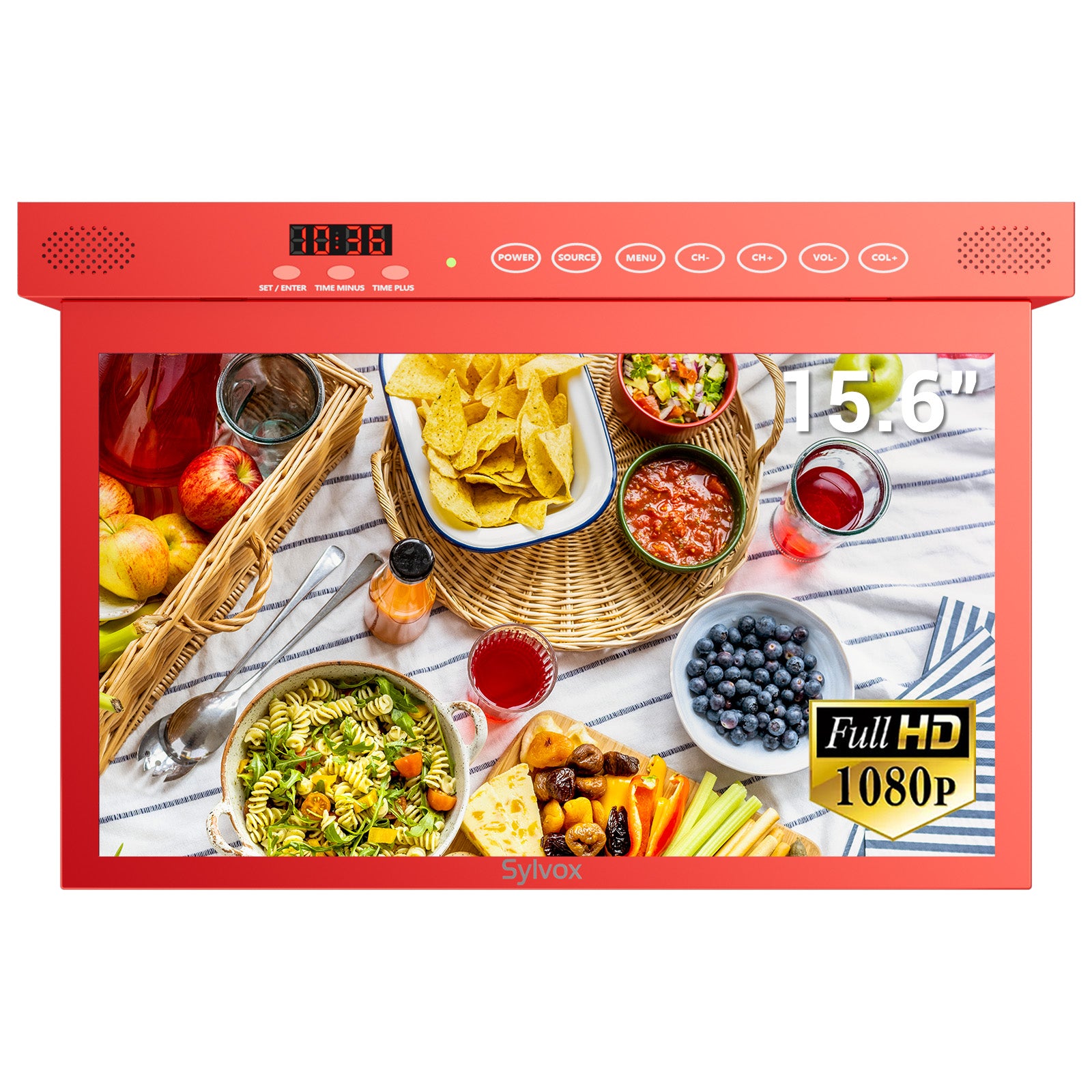 Sylvox Under Kitchen TV Flip Down 15.6Inch Screen for Modern