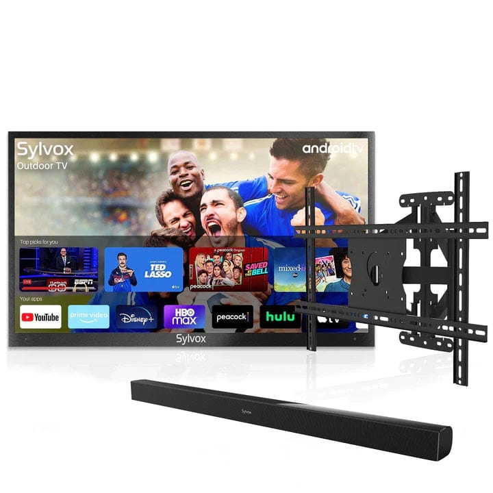 Deck Pro 65" Partial Sun Outdoor TV with Wall Mount & S2 Outdoor Soundbar