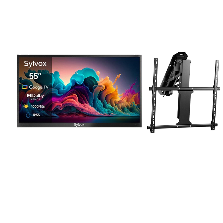 Deck Pro Qled 2.0 55" Partial Sun Outdoor TV with Mortorized Ceiling Mount