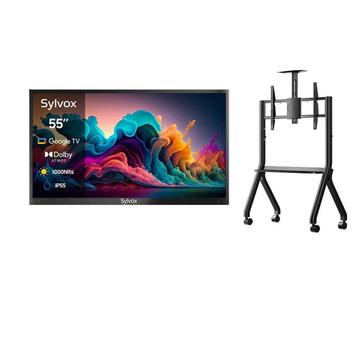 Deck Pro Qled 2.0 55" Partial Sun Outdoor TV with Rolling TV Cart