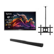Deck Pro Qled 2.0 65" Partial Sun Outdoor TV with Ceiling Mount & S2 Outdoor Soundbar