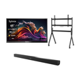 Deck Pro Qled 2.0 65" Partial Sun Outdoor TV with Rolling TV Cart & S2 Outdoor Soundbar
