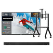 Gaming Series 55" Partial Sun Outdoor TV with Rolling TV Cart & S2 Outdoor Soundbar