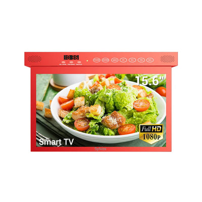 Sylvox 15.6'' Smart Under Cabinet TV UK for Kitchen（Red）