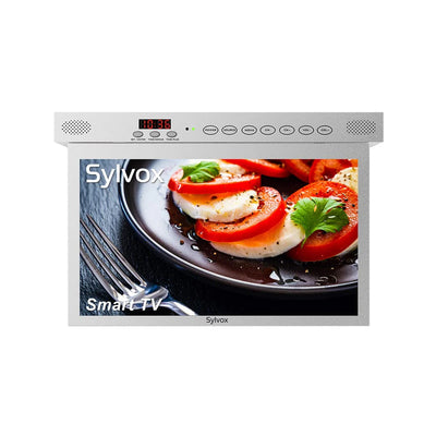 Sylvox 15.6'' Smart Under Cabinet TV UK for Kitchen（Silver）