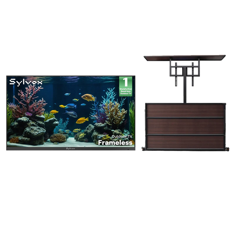 75" Lift Cabinet + Frameless 75" (Partial Sun)