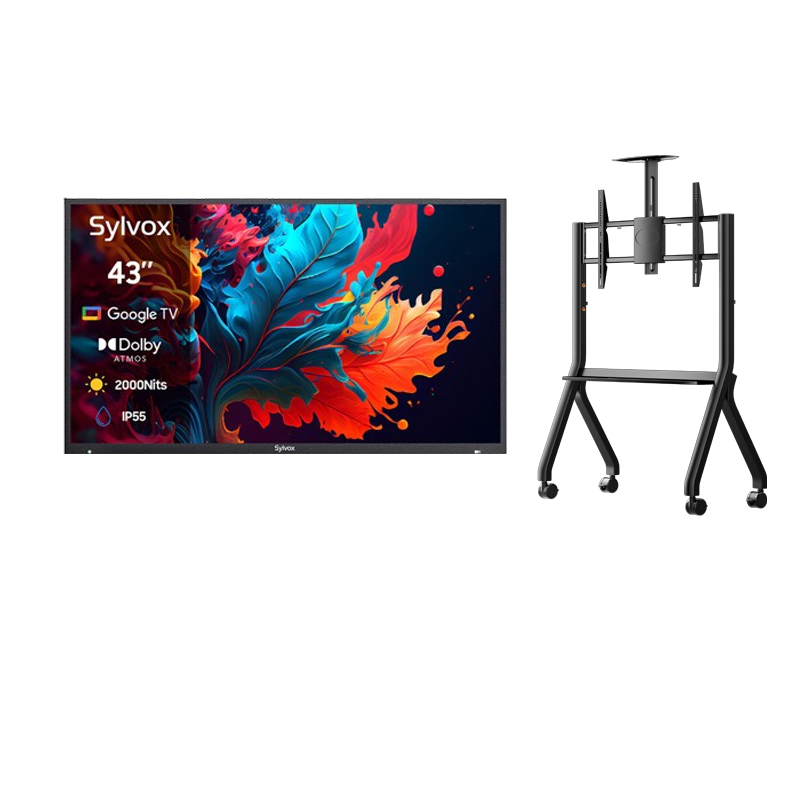 sylvox_43_full_Sun_Outdoor_TV_UK_Y-Type_Mobile_Rolling_TV_Cart