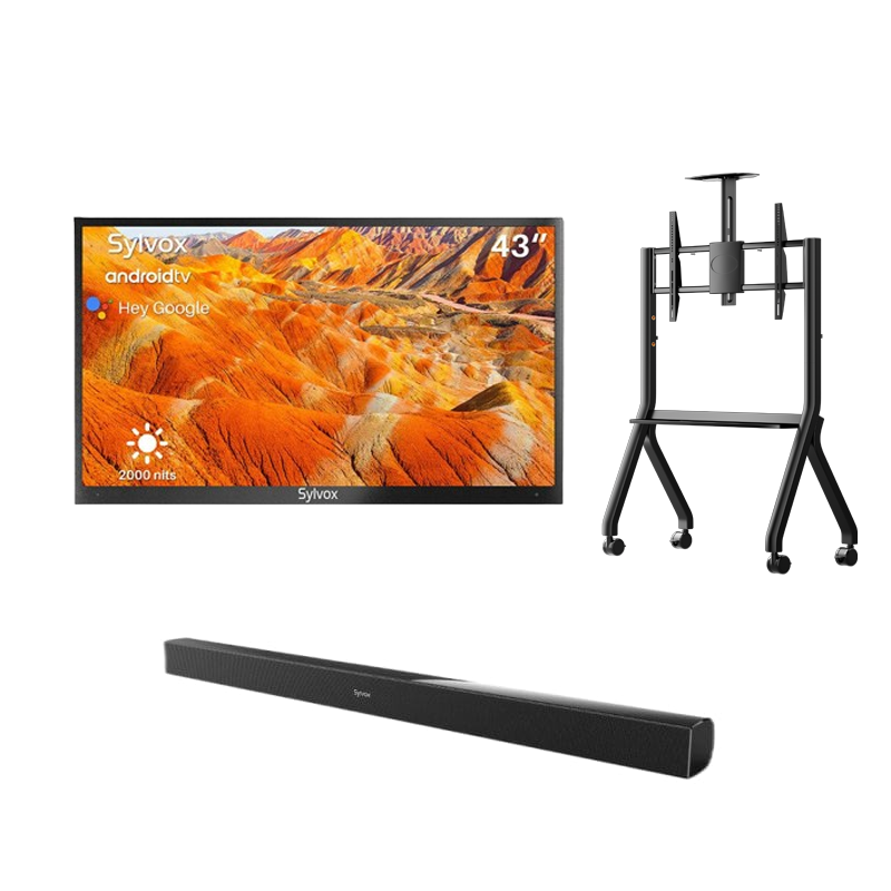sylvox_43_full_Sun_Outdoor_TV_UK_Y-Type_Mobile_Rolling_TV_Cart_Waterproof_Soundbar