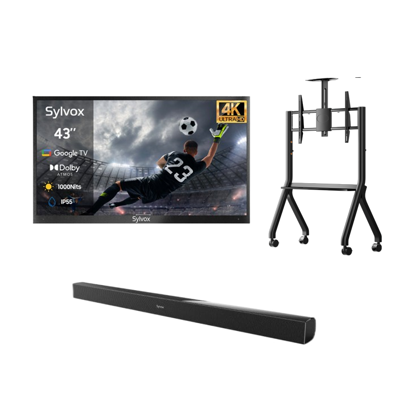 sylvox_43_partial_Sun_Outdoor_TV_UK_Y-Type_Mobile_Rolling_TV_Cart_Waterproof_Soundbar