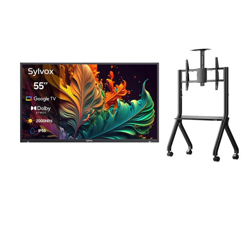 sylvox_55_full_Sun_Outdoor_TV_UK_Y-Type_Mobile_Rolling_TV_Cart