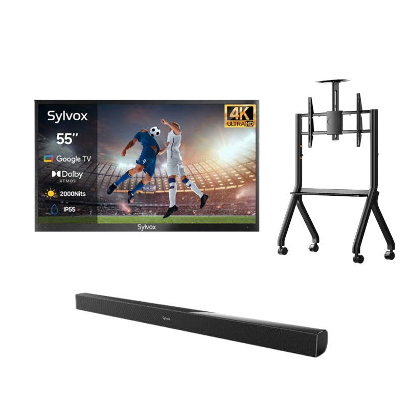 sylvox_55_partial_Sun_Outdoor_TV_UK_Y-Type_Mobile_Rolling_TV_Cart_Waterproof_Soundbar